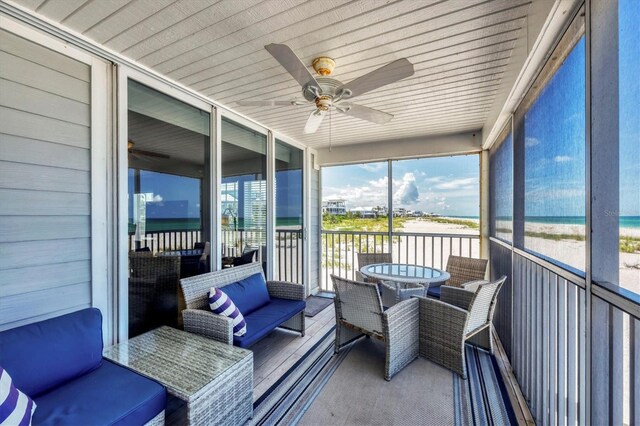 7554 Palm Island Dr S Unit 1813, Placida, FL 33946 - sunroom with ceiling fan