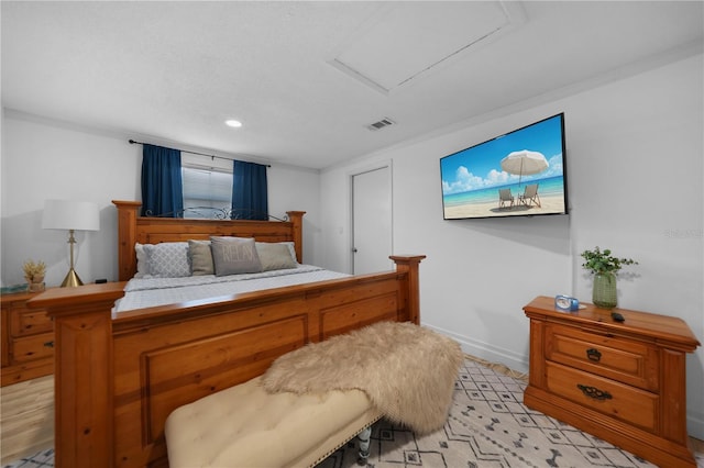 1730 Bluebird Ln, Englewood, FL 34224 - bedroom with recessed lighting and attic access