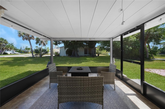 1730 Bluebird Ln, Englewood, FL 34224 - sunroom / solarium with an outdoor fire pit