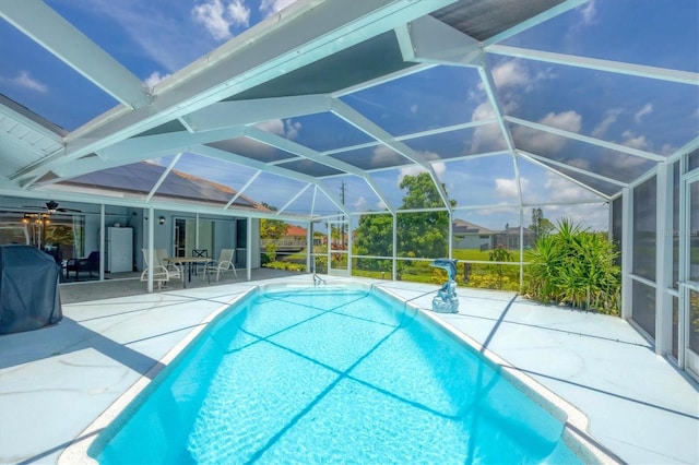 727 Rotonda Cir, Rotonda West, FL 33947 - outdoor pool featuring a patio area and a lanai
