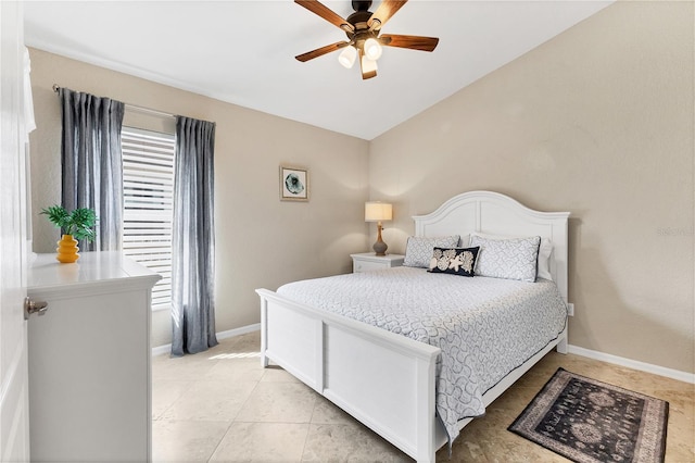 39 Pine Valley Ct, Rotonda West, FL 33947 - bedroom featuring lofted ceiling, ceiling fan, and light tile patterned floors
