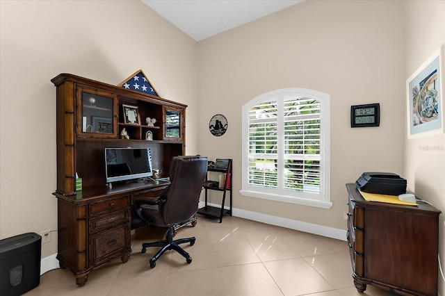 10029 Boylston St, Port Charlotte, FL 33981 - office with baseboards and light tile patterned flooring