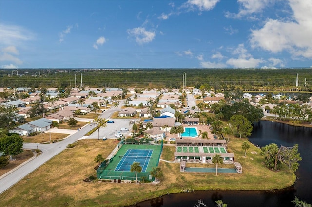 609 Deerwood Ave, Englewood, FL 34223 - aerial perspective of suburban area with a large body of water and a pool area