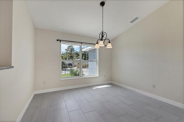 5781 Elton Rd, Venice, FL 34293 - spare room featuring a chandelier and baseboards
