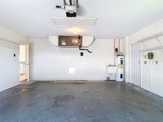 104 Mark Twain Ln, Rotonda West, FL 33947 - garage with a garage door opener and water heater