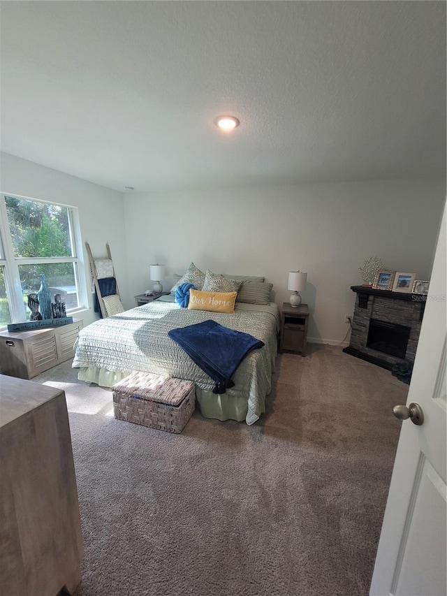 7168 Rison St, Port Charlotte, FL 33981 - carpeted bedroom with a fireplace and recessed lighting
