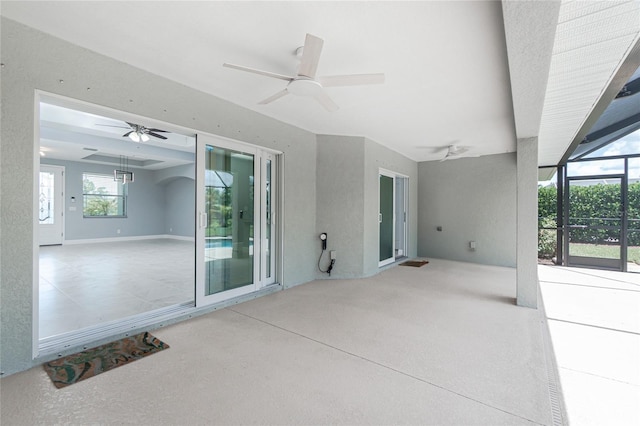 6 Medalist Ct, Rotonda West, FL 33947 - view of patio featuring ceiling fan and a lanai