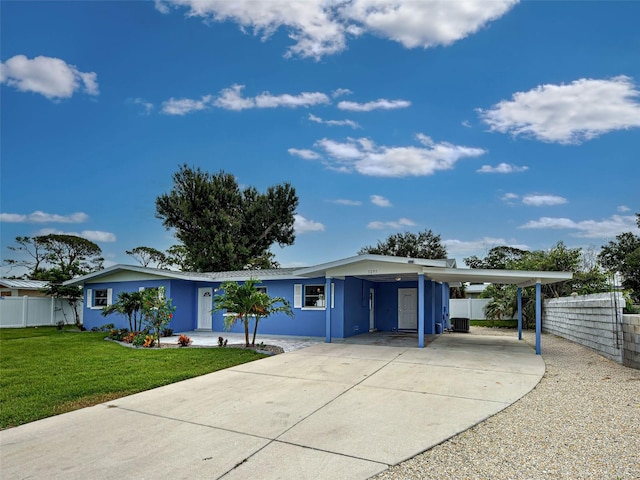 1295 S Maryknoll Rd, Englewood, FL 34223 - ranch-style house featuring a carport, driveway, and stucco siding