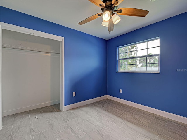 1295 S Maryknoll Rd, Englewood, FL 34223 - unfurnished bedroom featuring a closet and ceiling fan