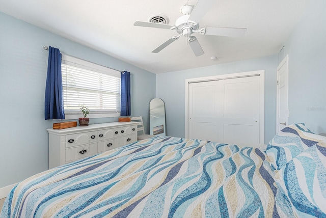 1030 Haste Ln, Englewood, FL 34223 - bedroom with a closet and ceiling fan