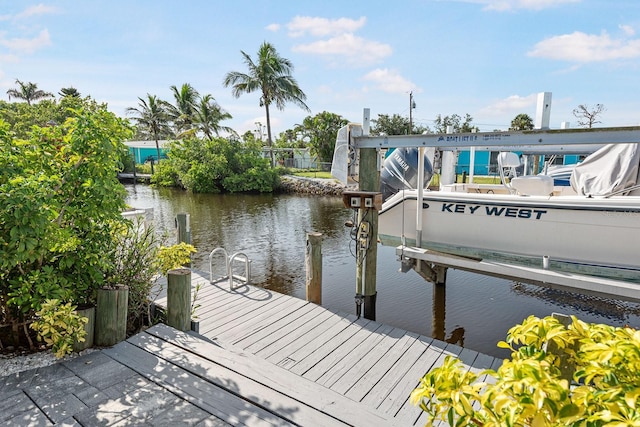 1030 Haste Ln, Englewood, FL 34223 - dock area with a water view and boat lift