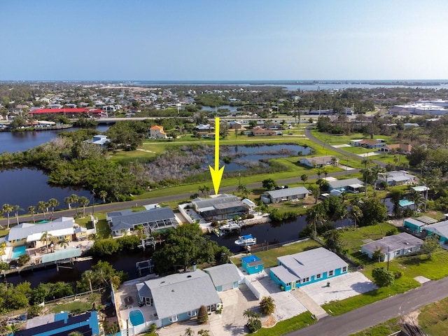1030 Haste Ln, Englewood, FL 34223 - aerial perspective of suburban area featuring a nearby body of water