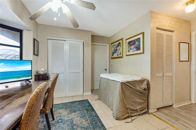 7104 Castilla St, Port Charlotte, FL 33981 - office space featuring a ceiling fan, a textured ceiling, and light tile patterned floors