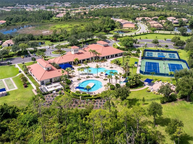 1530 Hyssop Loop, North Port, FL 34289 - bird's eye view of a pool area and a large body of water