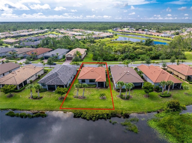 1530 Hyssop Loop, North Port, FL 34289 - aerial view of residential area featuring property boundaries highlighted and a nearby body of water