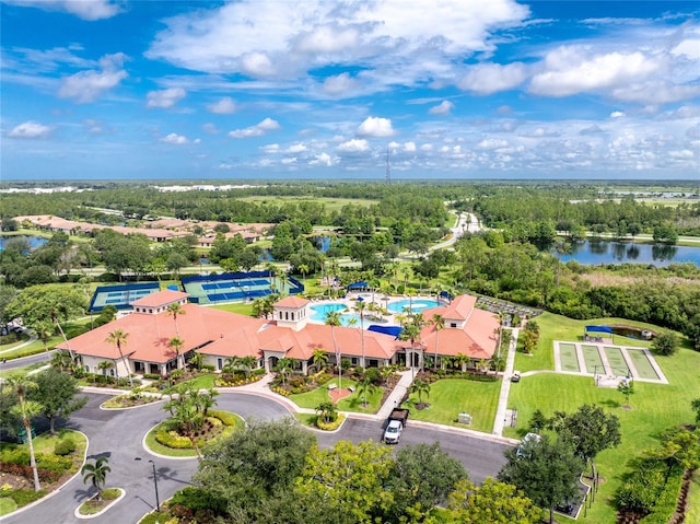 1530 Hyssop Loop, North Port, FL 34289 - drone / aerial view of a nearby body of water and a pool area