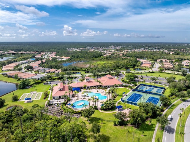 1530 Hyssop Loop, North Port, FL 34289 - drone / aerial view of a pool area and a nearby body of water