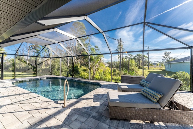 184 Spring Dr, Rotonda West, FL 33947 - outdoor pool featuring a patio area and a lanai