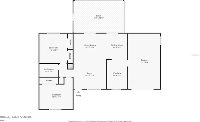 7580 Hanchey St, North Port, FL 34287 - view of floor plan / room layout