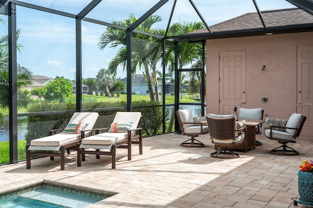 1131 Rotonda Cir, Rotonda West, FL 33947 - view of patio / terrace featuring a lanai and an outdoor pool