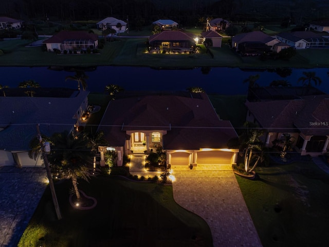 1131 Rotonda Cir, Rotonda West, FL 33947 - aerial view at twilight