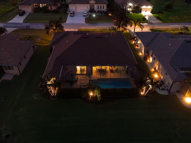 1131 Rotonda Cir, Rotonda West, FL 33947 - aerial view at twilight