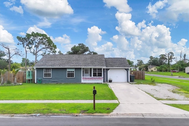 7590 Lyncrest St, North Port, FL 34287 - view of front of property featuring an attached garage, a porch, and concrete driveway