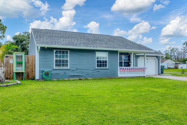 7590 Lyncrest St, North Port, FL 34287 - view of front of property with a garage, concrete driveway, and a shingled roof