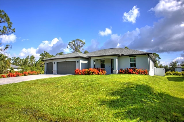22156 Deborah Ave, Port Charlotte, FL 33954 - ranch-style home featuring an attached garage, concrete driveway, a front lawn, and stucco siding