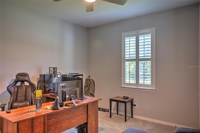 22156 Deborah Ave, Port Charlotte, FL 33954 - carpeted office featuring ceiling fan and baseboards