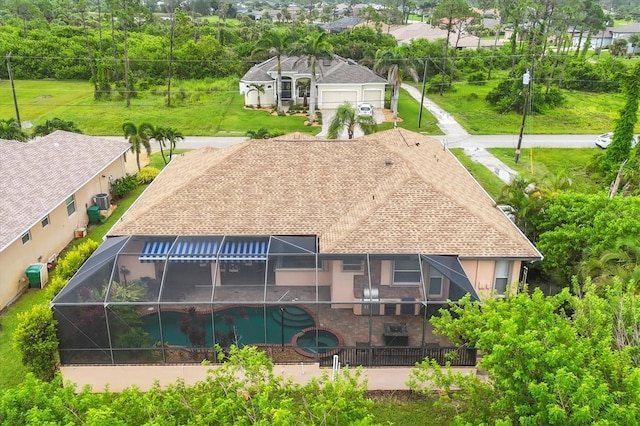 4 Pine Valley Pl, Rotonda West, FL 33947 - aerial view of property and surrounding area with a pool area