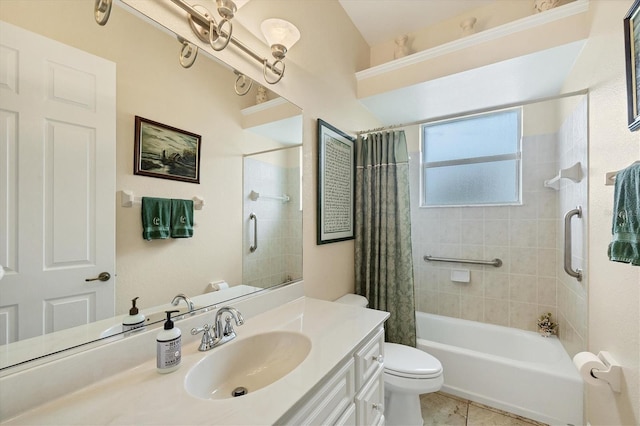 4 Pine Valley Pl, Rotonda West, FL 33947 - bathroom featuring vanity, shower / tub combo with curtain, and tile patterned flooring