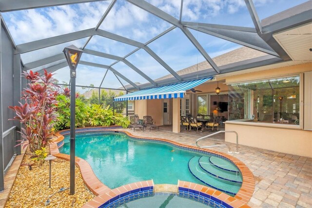 4 Pine Valley Pl, Rotonda West, FL 33947 - view of pool with a patio area and a pool with connected hot tub