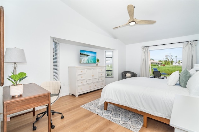 172 Mariner Ln, Rotonda West, FL 33947 - bedroom with lofted ceiling, wood finished floors, and ceiling fan