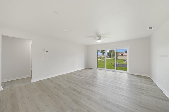 238 Boundary Blvd Unit 3, Rotonda West, FL 33947 - empty room featuring ceiling fan and light wood-type flooring