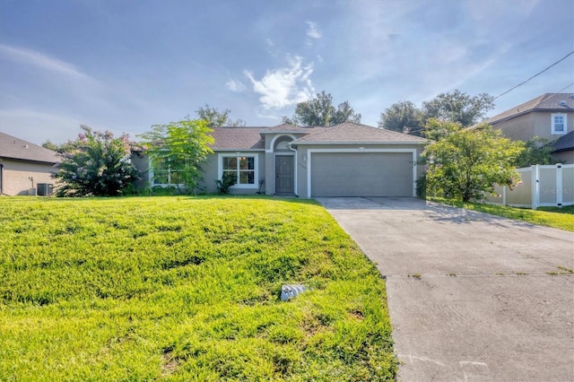 3768 Billingham Ln, North Port, FL 34288 - ranch-style home with driveway, a garage, and stucco siding