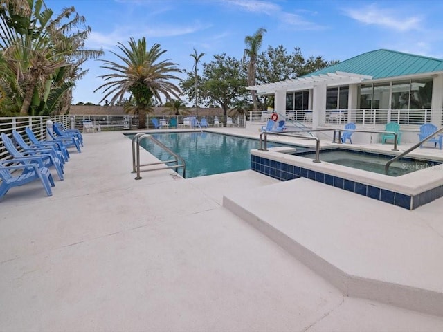 8041 Bay Pointe Dr, Englewood, FL 34224 - community pool with a community hot tub, a patio, and a pergola