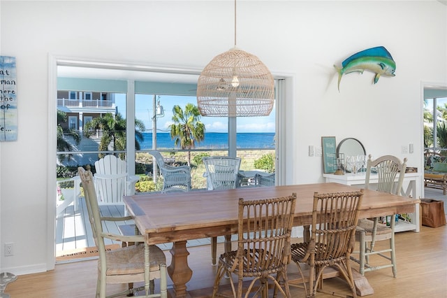 100 S Gulf Blvd, Placida, FL 33946 - dining area featuring light wood-type flooring and a water view