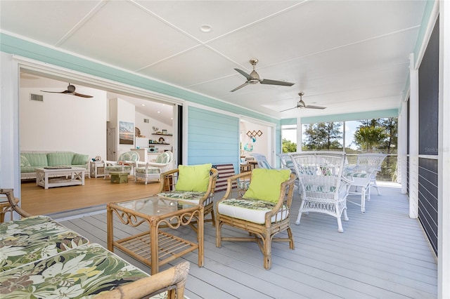 100 S Gulf Blvd, Placida, FL 33946 - deck featuring a ceiling fan