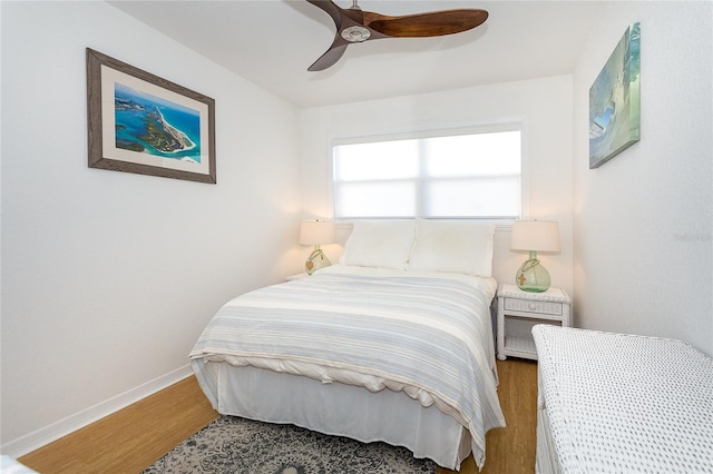 100 S Gulf Blvd, Placida, FL 33946 - bedroom featuring wood finished floors and ceiling fan