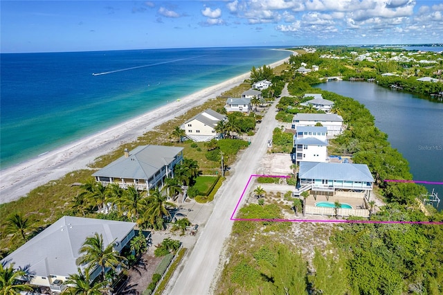 100 S Gulf Blvd, Placida, FL 33946 - aerial view of property's location featuring extended coastline and property boundaries highlighted