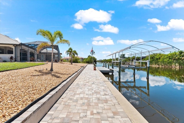15044 San Domingo Blvd, Port Charlotte, FL 33981 - dock area featuring boat lift and a water view
