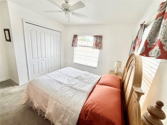 11644 SW Egret Cir Unit 905, Lake Suzy, FL 34269 - carpeted bedroom featuring a closet and ceiling fan