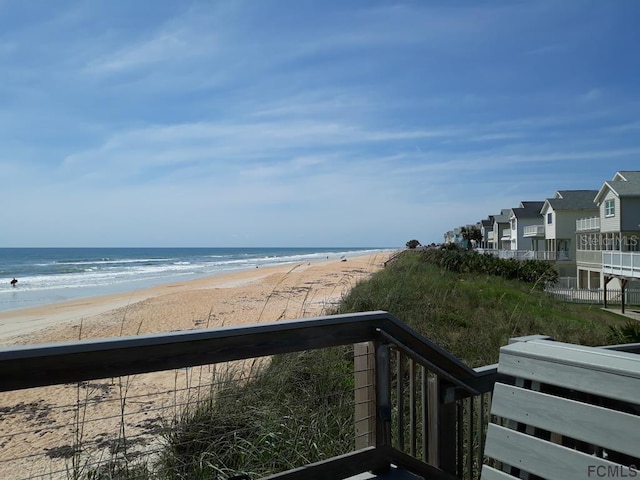 view of water feature featuring a view of the beach