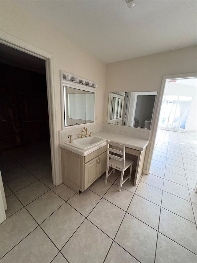 bathroom featuring vanity and tile patterned floors