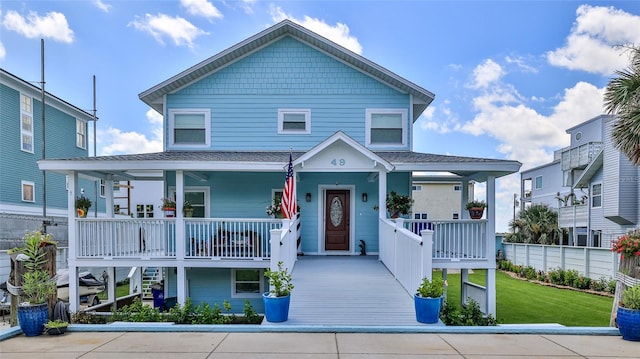 view of front facade featuring covered porch