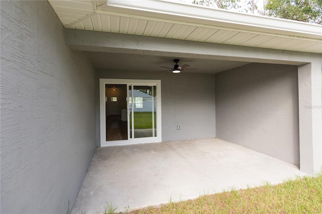 view of patio / terrace with ceiling fan