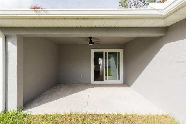 view of patio / terrace with ceiling fan