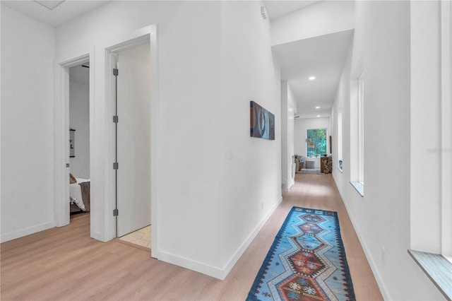 hall featuring light hardwood / wood-style floors