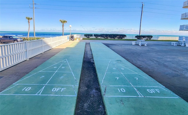 view of property's community with a water view